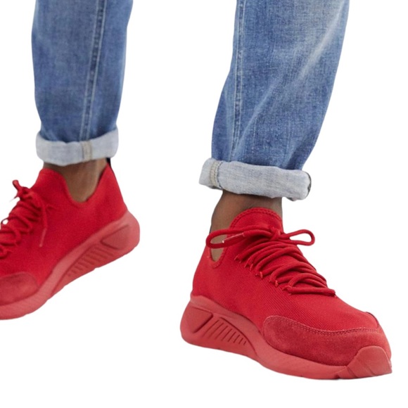 🛑 Diesel S-Kby Red Stretch Athletic Shoes - Picture 2 of 11